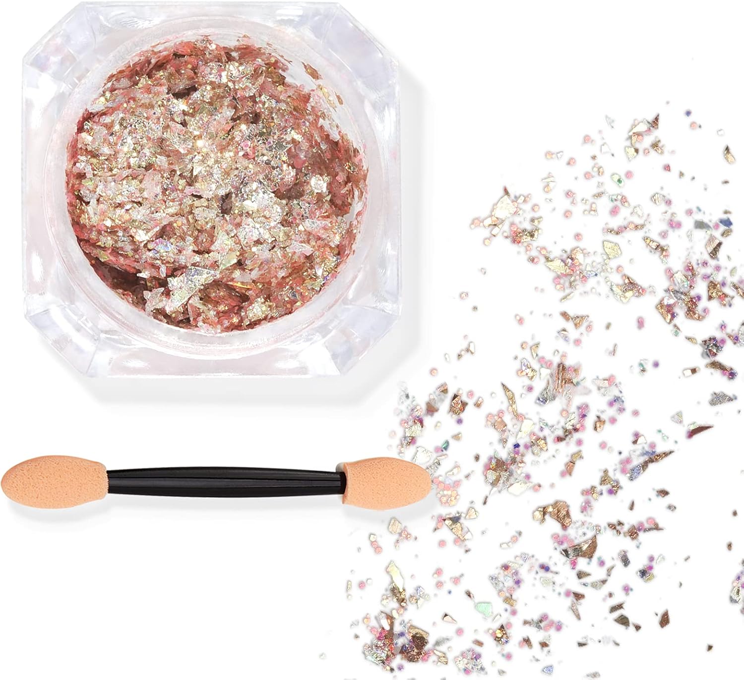 Aslanka Glitter for Body, Glitter for Nails, 4g Monochrome Holographic Cosmetic Glitter is Suitable for Nails, Face and Body, Festival Makeup-Peach : Beauty & Personal Care
