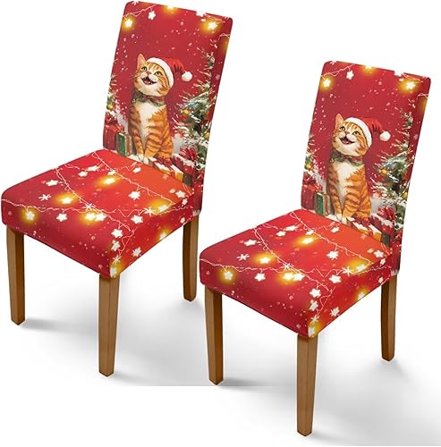 Miniatura 54 de Rnyleeg Fundas de silla de Navidad para sala de estar, diseño de muñeco de nieve azul, estampado de pájaros, fundas para sillas de comedor, 1 Muñeco