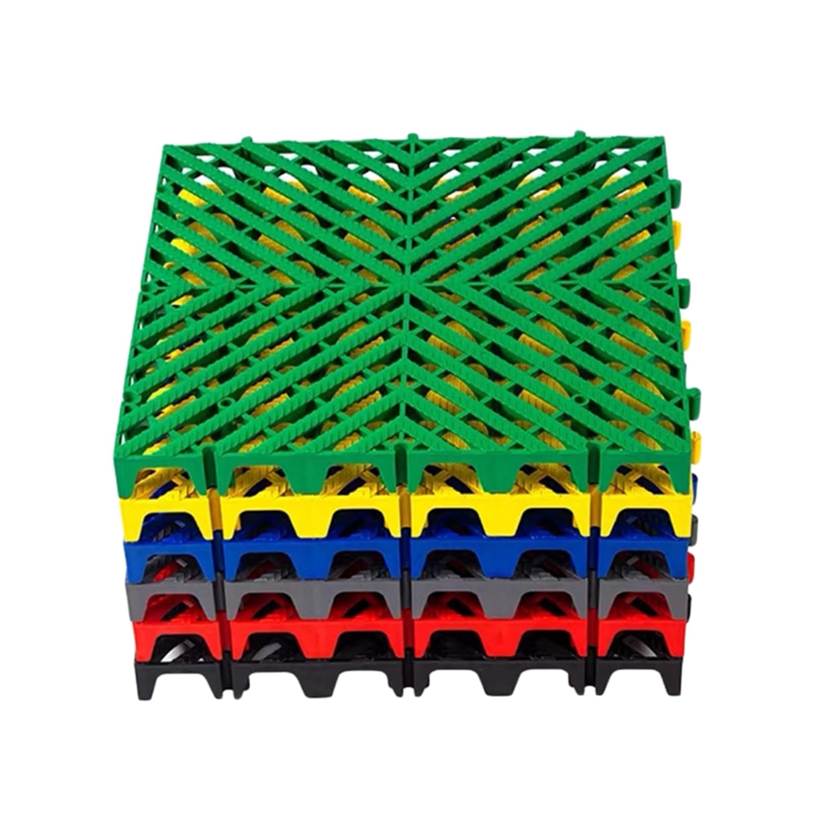 Losas de pavimento encajables, Las Esteras Multicoloras Modulares del Drenaje De Baldosas Que Entrelazan Los 40x40x4cm Fáciles Montan Limpio(Yellow,16 Pieces)