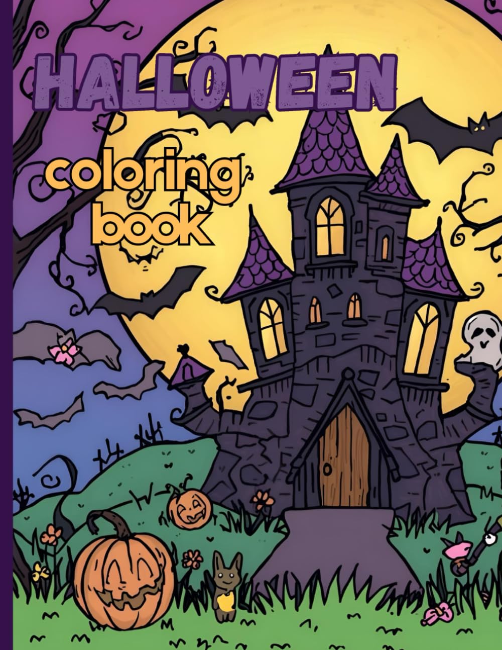 Halloween coloring book: Cute spooky illustrations for your kids