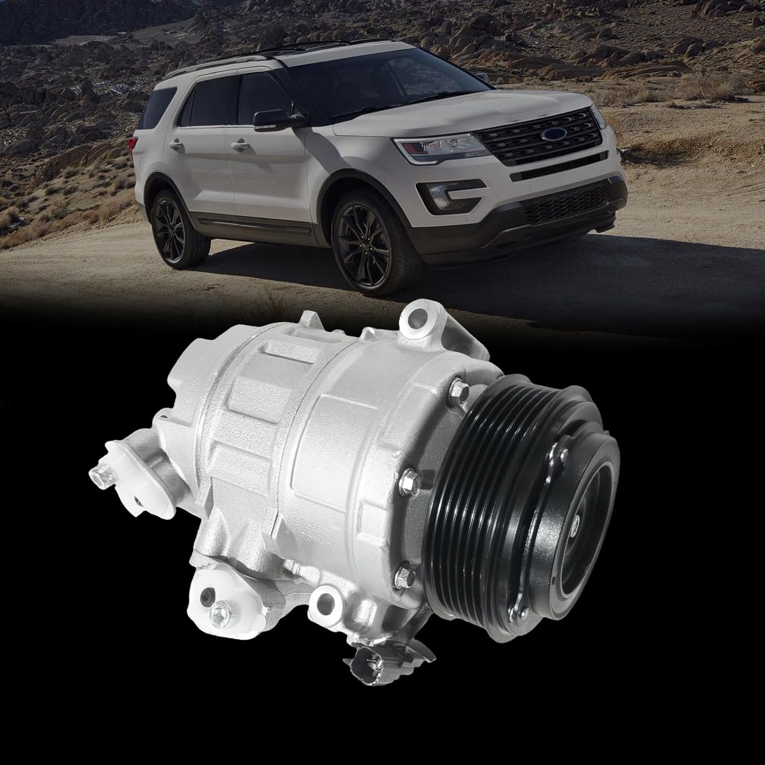CO9777C AC Compressor w/Clutch Compatible With Ford Police Interceptor Utility 2013-2015, Explorer 2011-2015,Replaces 68201076, BB5319D629DA, DB5Z19703A