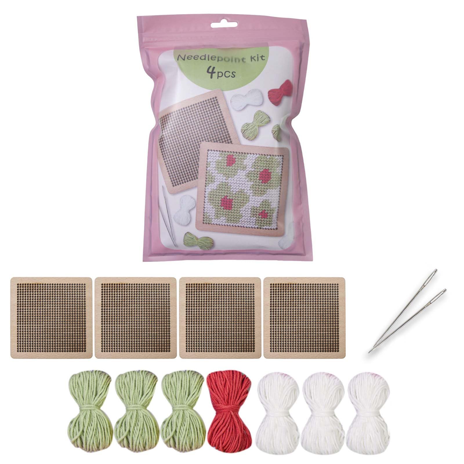Qsvbeeqj Needlepoint Starter Kits Flower Crochet Kits Needlepoint Kits With Crochet Hook Knitting Kits For Adult