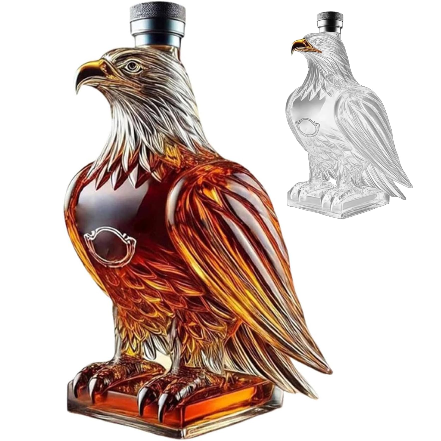 Licsaliwe Eagle Whiskey Decanter - Eagle Shape Glass Decanter, Unique for Whiskey Lovers Dad