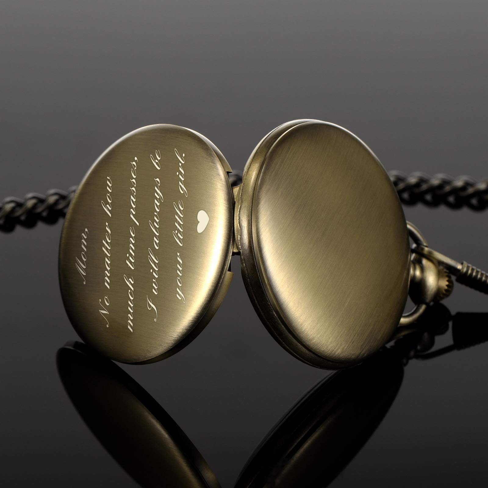 TREEWETO Montre de poche avec chaîne pour homme - Cadeau d'anniversaire, de fête des pères, de fête des pères