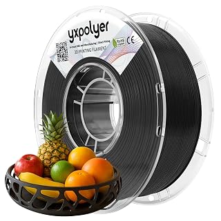 YXPOLYER PLA Filament Food Grade 1.75mm 1kg for 3D Printing, PLA+ Black 3D Printer Filament with Transparent AMS-Compatible Filament Spool - Amazon product rated Grade A
