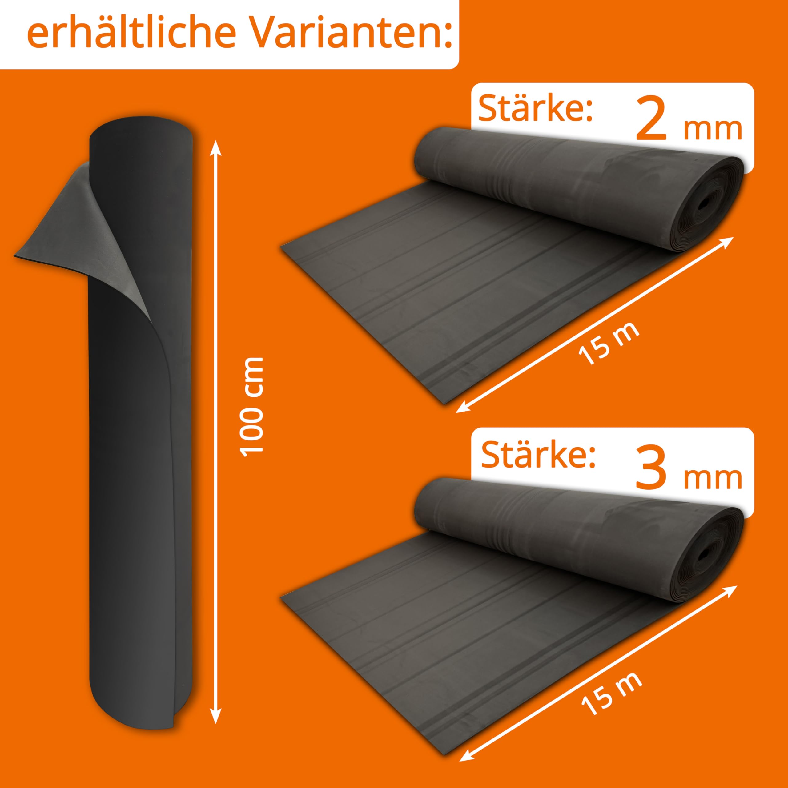 uficell Multisound Akustik Trittschalldämmung für Parkett- und Laminatböden - Trittschallverbesserung ca. 21 dB (2 mm Stärke, 15 m² | 1 Rolle)