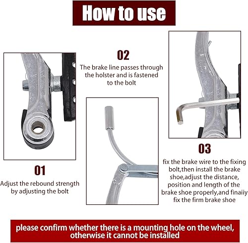 Miniatura 10 de Juego completo de frenos de bicicleta en V, freno MTB delantero y trasero, pinzas interiores y exteriores, kit de palanca de cables con palancas de