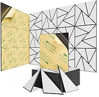 Vista 32 de Paquete de 12 paneles acústicos con autoadhesivos, paneles de espuma a prueba de sonido de 12 x 12 x 0.4 pulgadas, paneles de sonido de alta