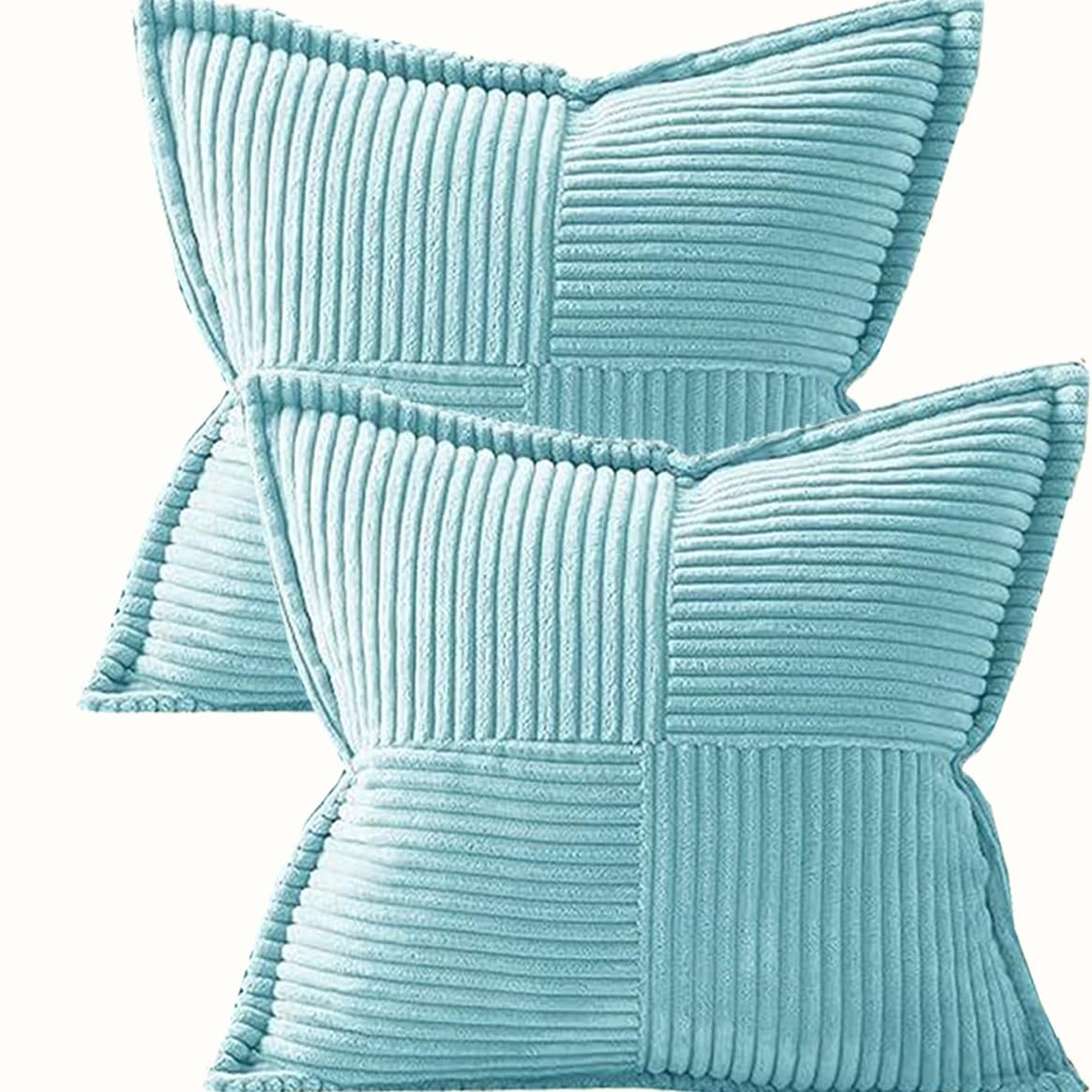 Miecoae A14 Corduroy Soft Decorative Pillow Case 50X50 50X80 70X70 Cm Square Rectangle Cushion Covers Throw Pillow Cover, Home Decorations For Sofa Couch Bed Chair(,80X80cm 2Pack)
