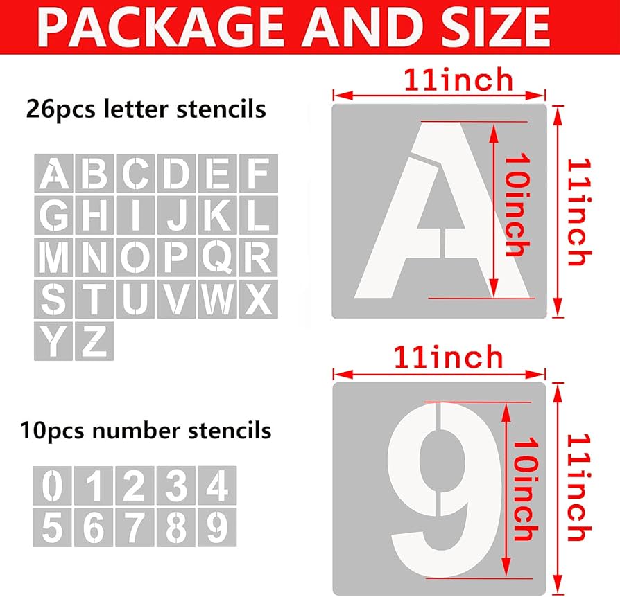 amazon-com-yeajon-11-inch-letter-stencils-and-numbers-36-pcs-alphabet-art-craft-stencils-reusable-plastic-art-craft-stencils-for-wood-wall-fabric-rock-signage-diy-art-projects-11-inch