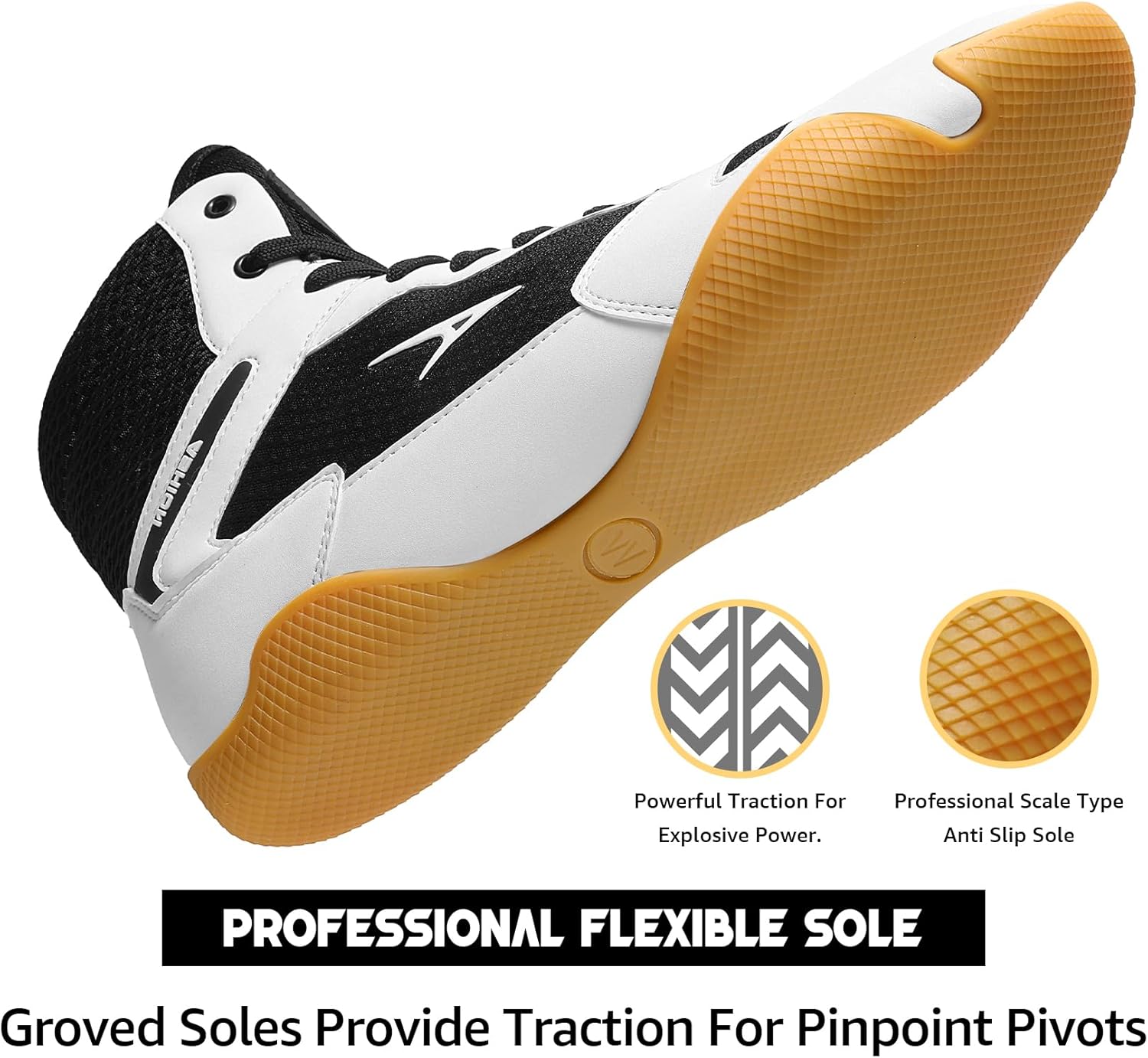 ASHION Men Wrestling Shoes Boxing Shoes High Top Fitness Sneakers Zero Drop Sole - Image 3