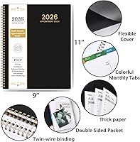 Vista 6 de 2026 Appointment Book/Planner - 2026 Planner Large 9" x 11", Jan 2026 - Dec 2026, Daily Hourly Planner with 30-Minute Interval, Weekly & Monthly