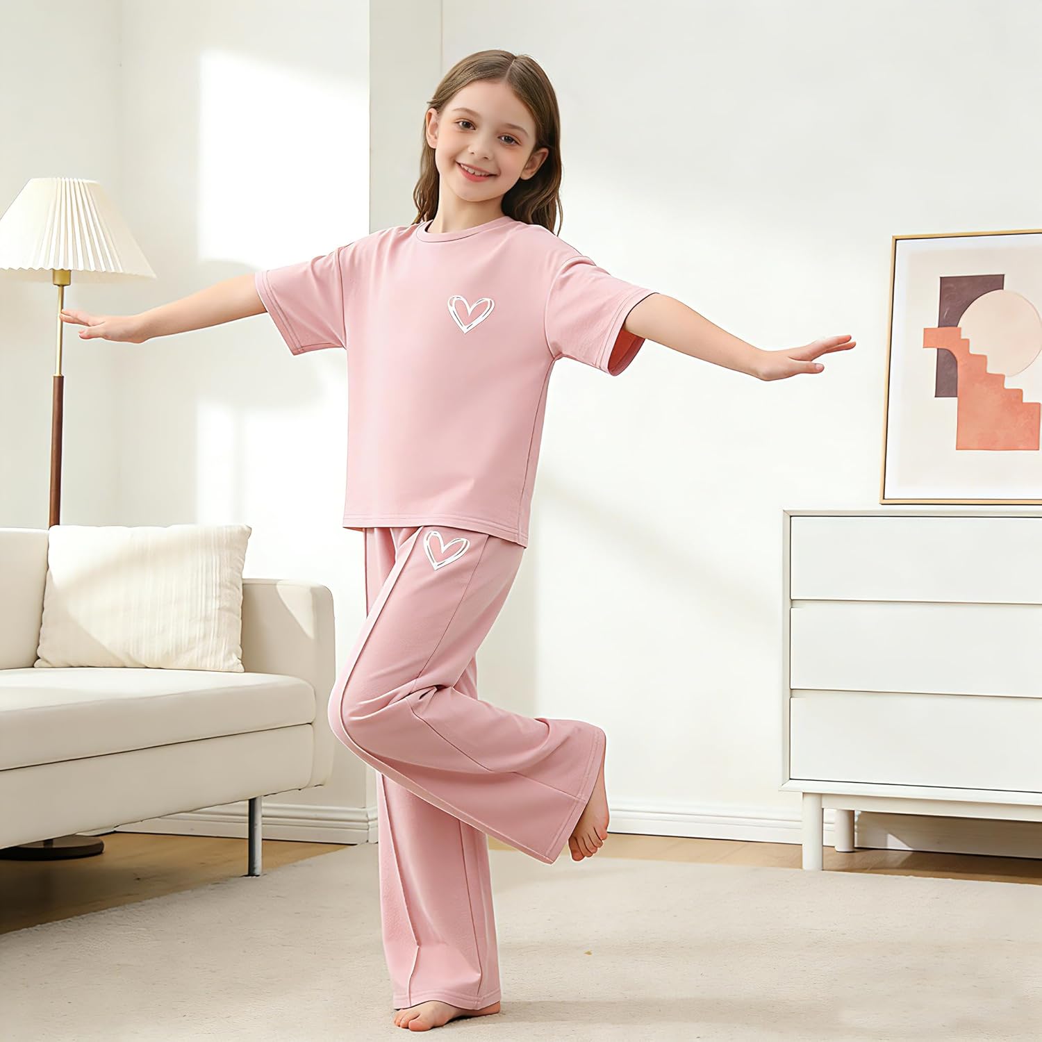 Girls 2 Piece Casual Outfits - Oversized Sweatshirt & Wide-Leg Pants Set for Teens 9-16 Years Fashion Clothing - Image 3