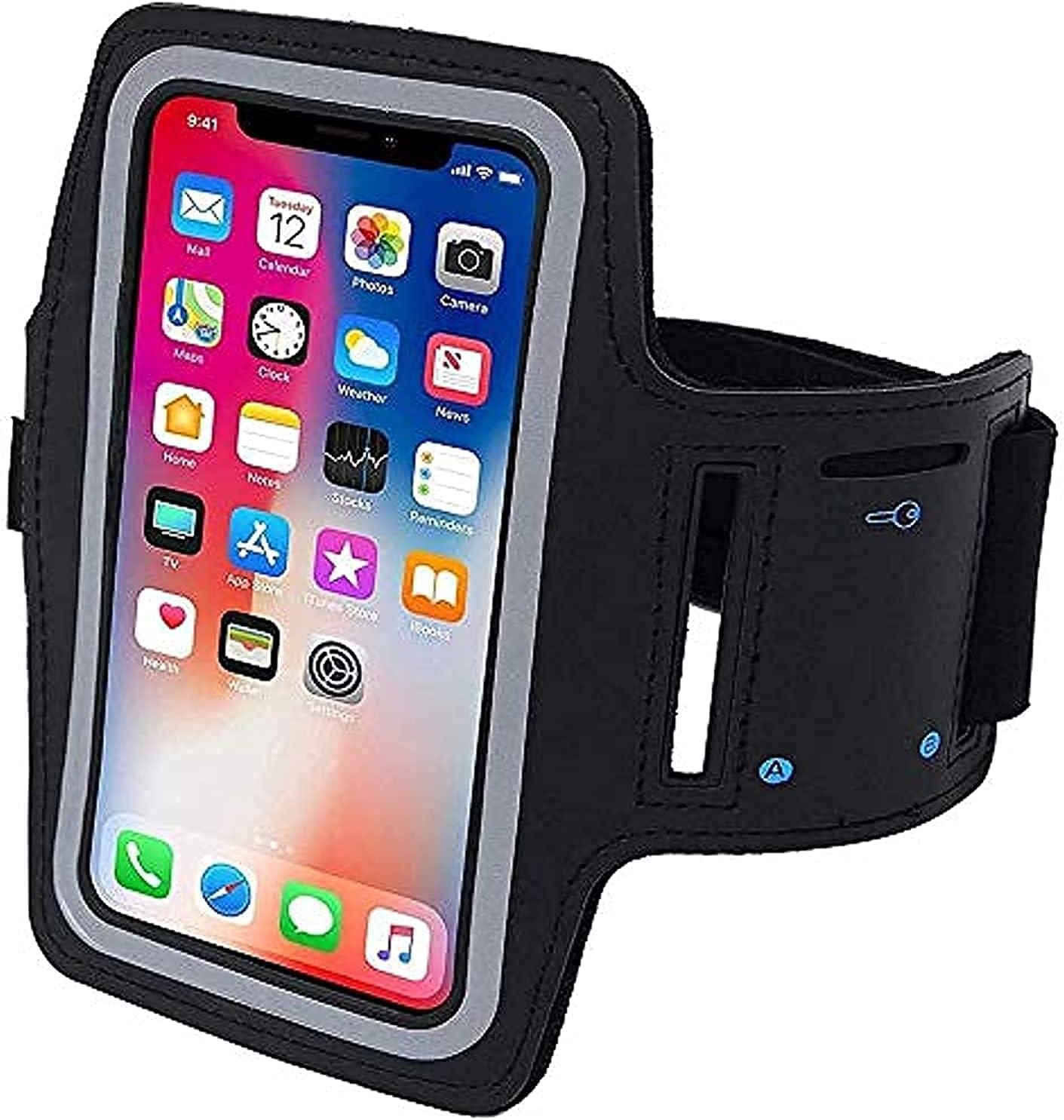 MARGOUN Cell Phone Armband Case for iPhone 11 pro max/xs max / 7 plus / 8 plus Adjustable Elastic Band and Key Slot, Running Arm Band Sports Phone Arm Case Holder for Jogging, Gym Workouts (black)