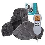 Ruqiji 19 x 24 Weighted Neck&Shoulder Heating Pad, 2.5lbs with 12 Temperature Settings&Countdown timer,Pain Relief for Neck/Shoulders/Menstrual Pain, Christmas Gifts for Women Men Mom Dad(Dark Gray)