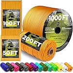 TECEUM Paracord Type III 550 Honey Gold - 100 ft - 4mm - Tactical Rope MIL-SPEC - Outdoor para Cord -Camping Hiking Fishing Gear and Equipment - EDC Parachute Cord - Strong Survival Rope 089 n