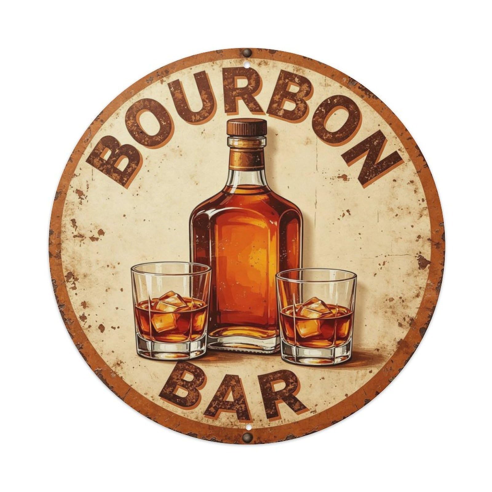 Bourbon Bar Metal Tin Sign Plaque