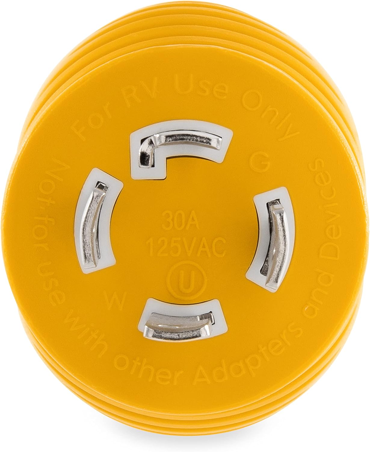 Camco 55338 PowerGrip 30 Amp 4-Prong Generator Adapter , YELLOW