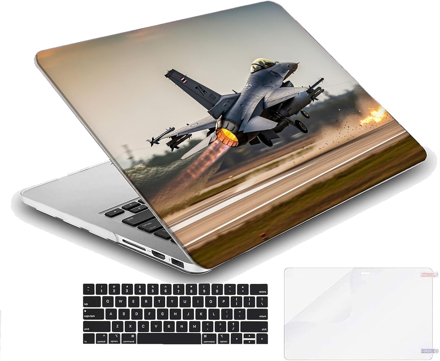 Compatible with MacBook Neo 13-inch, Hard Shell Case with Keyboard Cover and Screen Protector (A3404 A18 Pro chip, 2026 Release) - Fighter Jet MC22117
