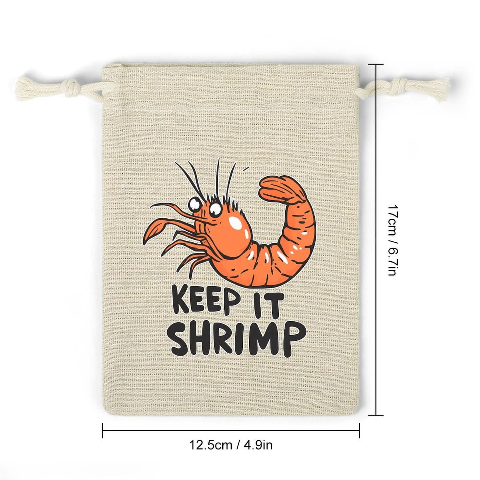I Love Shrimp Keep It Shrimple 8 Pack Small Gift Bags Cotton And Linen Drawstring Pockets Sachet Bag for Party Home Supplies