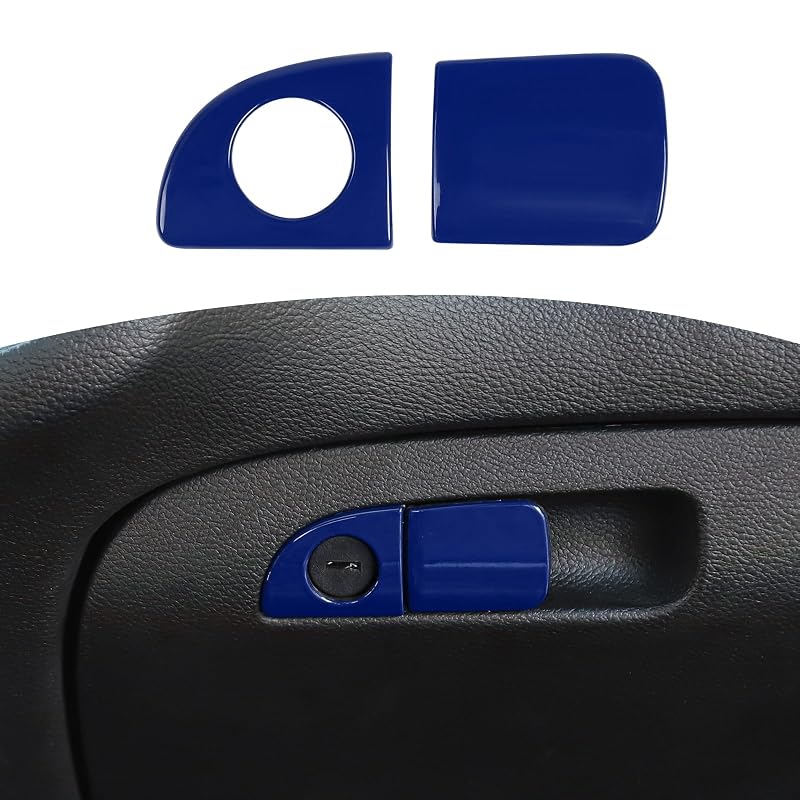 Capa de acabamento da alça da trava do porta-luvas Azul RT-TCZ para Dodge Charger, Challenger e Chrysler 300C, 2 peças
