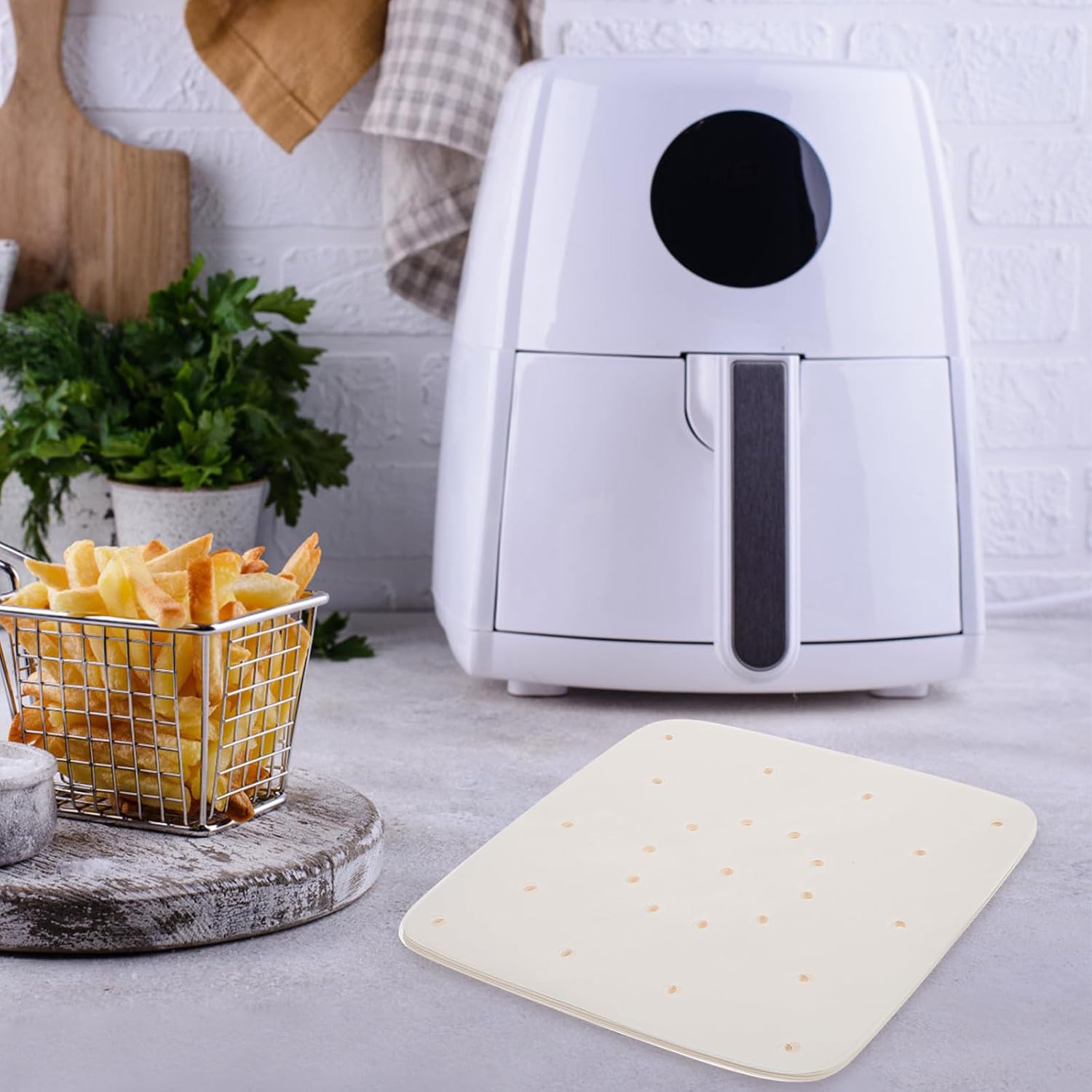 Perforated Air Fryer Silicone Sheets 100pcs Parchment Paper Liners
