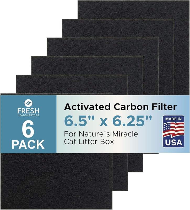 Filtro de Carvão Ativado para Caixa de Areia de Gatos Nature's Miracle Corner FRESH HEADQUARTERS 6 unidades