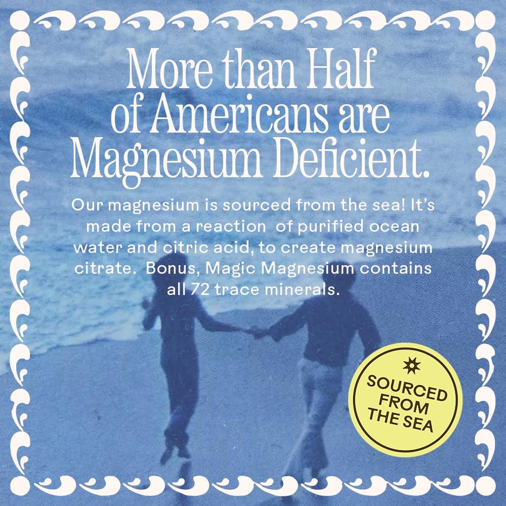 Wooden Spoon Herbs Magic Magnesium Citrate Sachets Drink Mix (Blue Lemonade) | 200mg Sea-Sourced Magnesium | Digestive Regularity, Hydration & Electrolyte Support | 10 Single-Serve Packets, Vegan