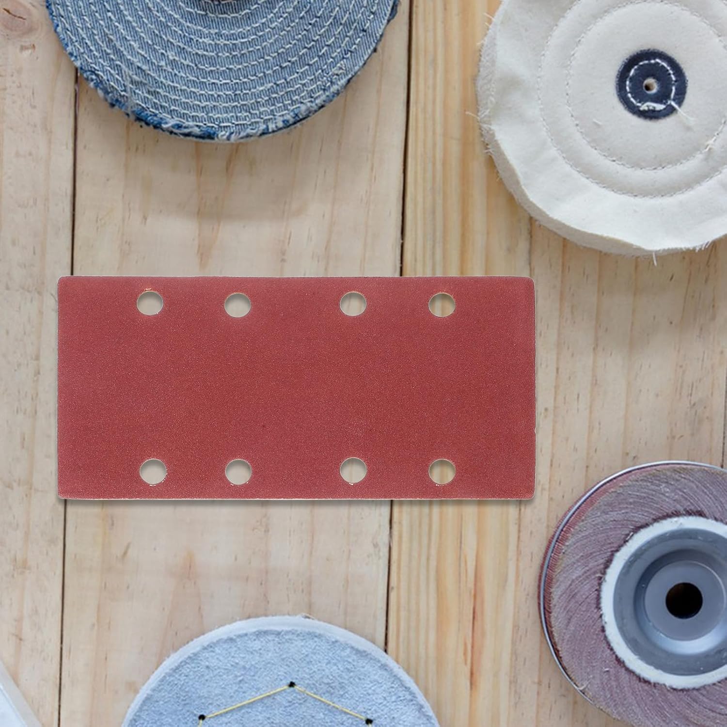 Amosfun 100pcs Fine Grit Sandpaper Sheets for Wood Metal Plastic Rectangular Sanding Paper for Crafts and Versatile Sanding Assortment Dark Red