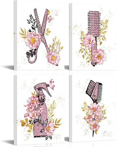 SkenoArt Salón de belleza Arte de pared Herramientas de corte de pelo Pintura Peluquería Decoración de pared Decoración de pared Moda Cosmética