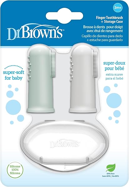 Dr. Brown's Silicone Baby Finger Toothbrush and Toothpaste Set