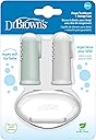 Dr. Brown's 100% Silicone Baby Finger Toothbrush and Toothpaste Set, 2-Pack Toothbrush & Infant-to-Toddler Training Toothbrush, Soft for Baby's First Teeth, Giraffe, 0-3 Years