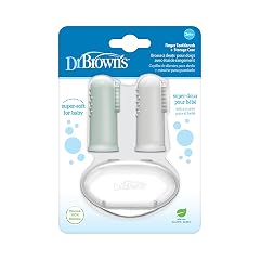 Dr Browns 100 Silicone Baby Finger Toothbrush and Toothpaste Set 2-Pack Toothbrush Infant-to-Toddler Training Toothbrush Soft for Babys