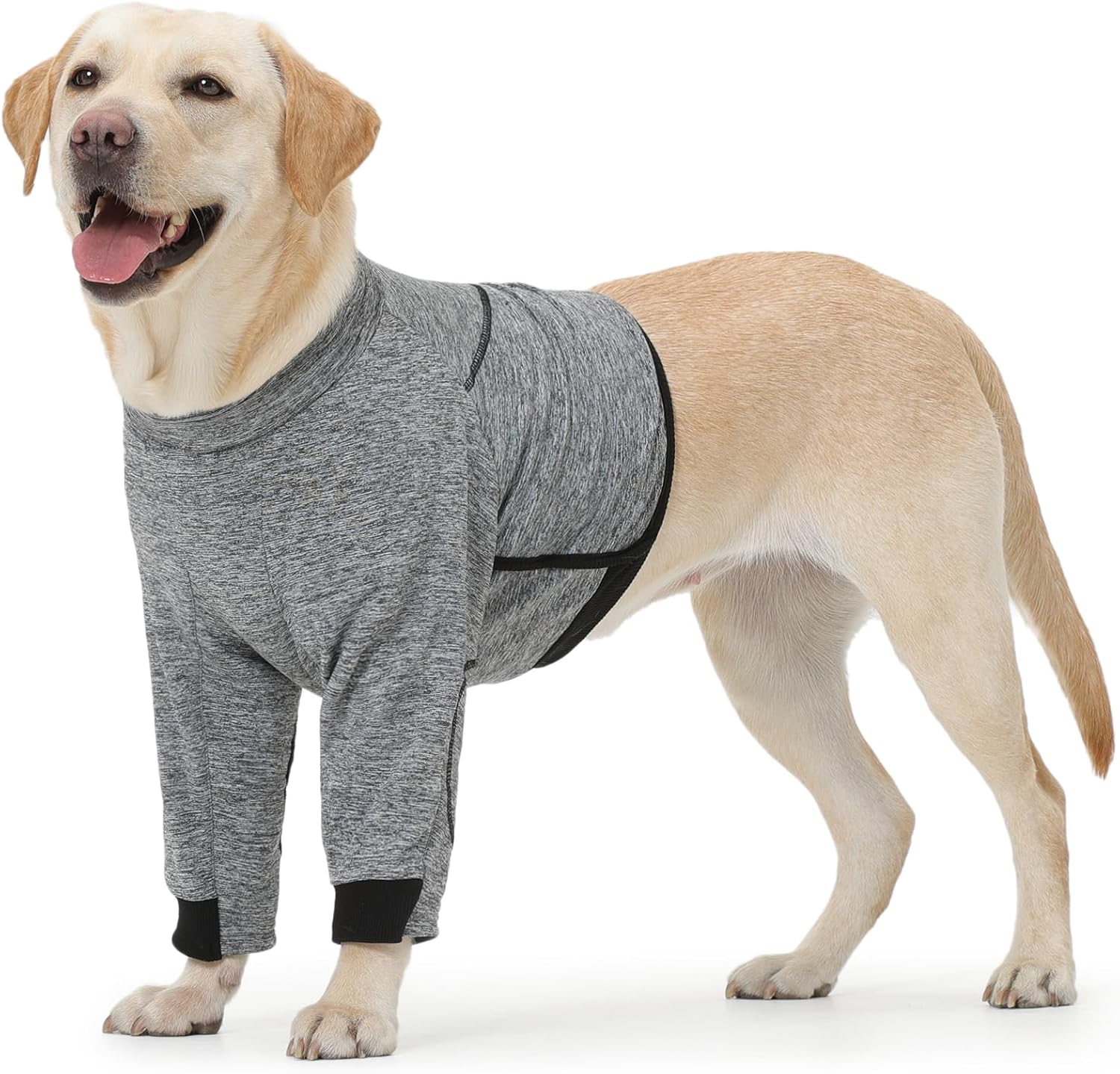 ROZKITCH Dog Front Leg Sleeve, Dog Onesie Surgery Recovery Suit Cotton Protect Dogs After Surgical Procedures Grey 2XL