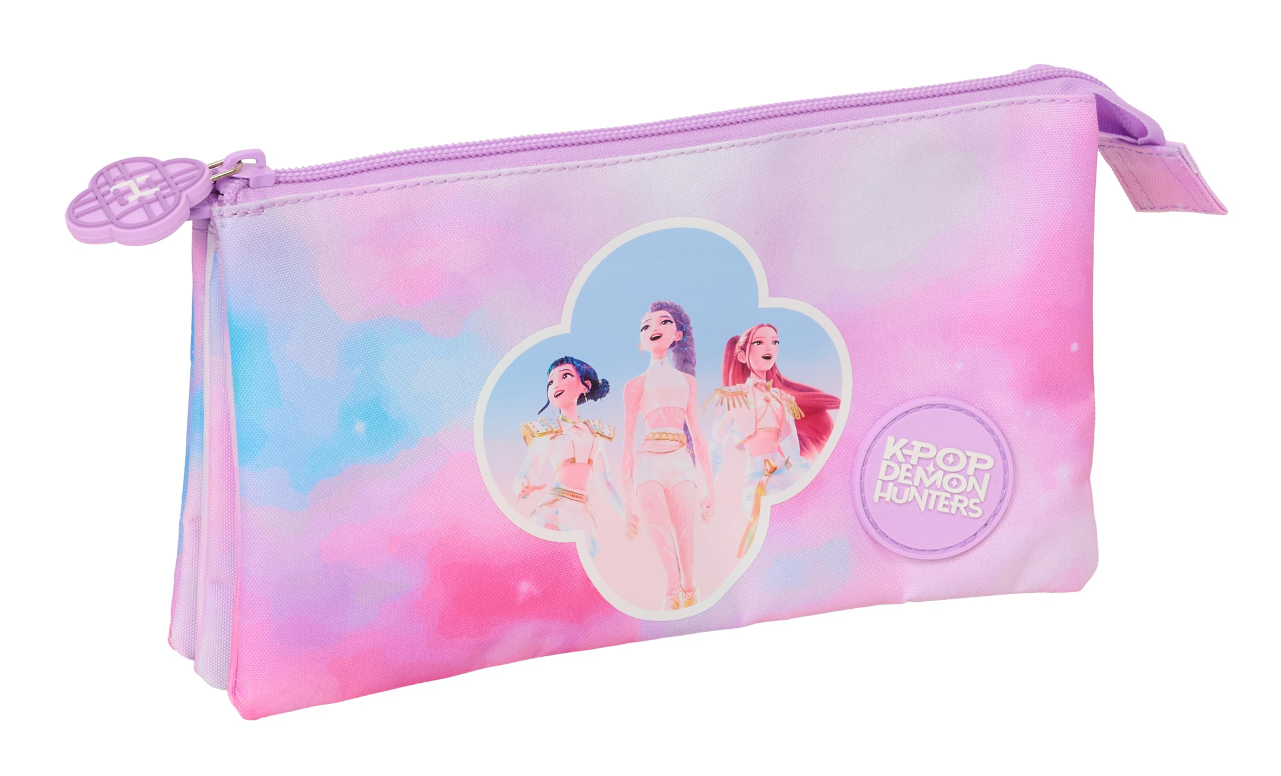 K-POP Demon Hunters – Artist – Triple Pencil Case, Children's Pencil Case, Ideal for School Ages, Comfortable and Versatile, Resistance, 22 x 3 x 12 cm