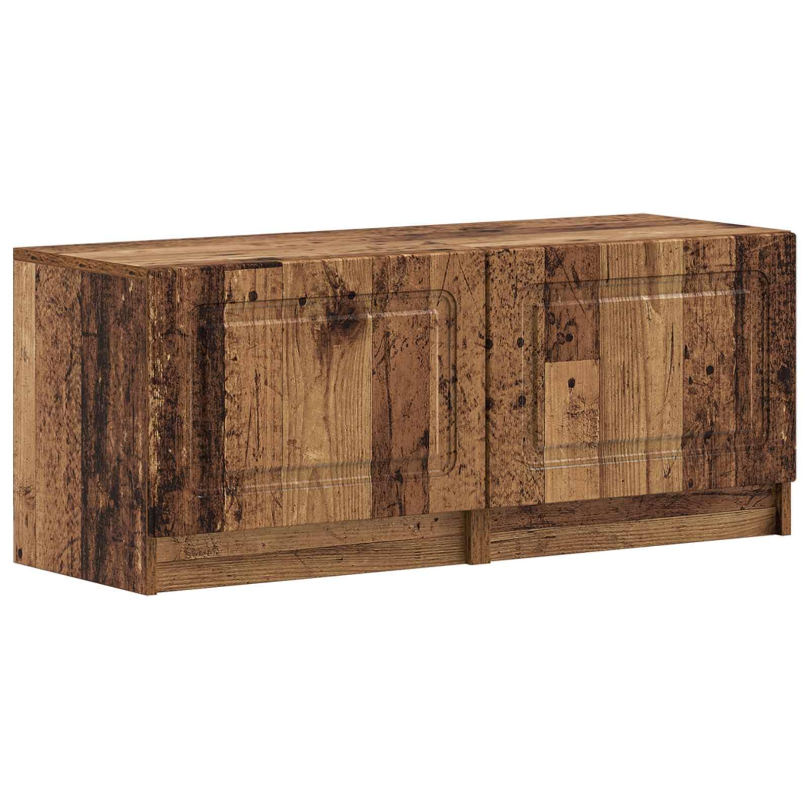 Gabinete de TV LED de 5 piezas, madera vieja, material con