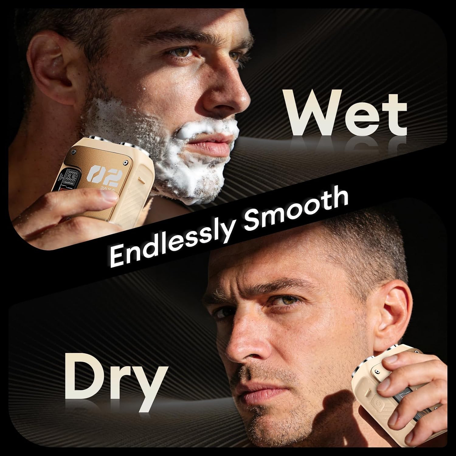 PAXA Mini Electric Shaver for Men,9000RPM Electric Razor for Men,Magnetic Dual-Head Rotary Pocket Shaver IPX7 Waterproof Wet & Dry for Shaving Face,USB-C Rechargeable for Home,Car,Travel(Yellow)