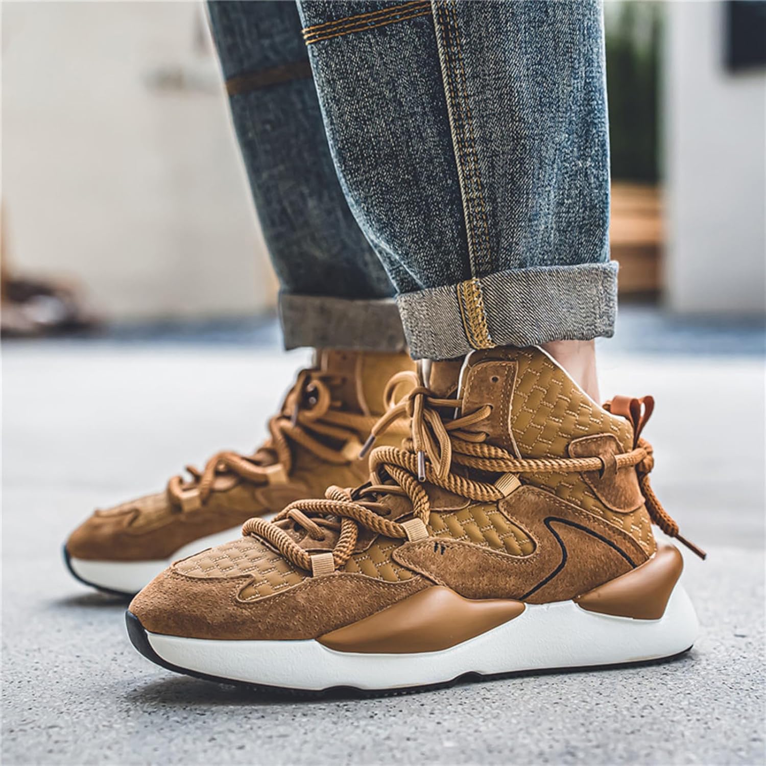 GSIGUL Mens Running Shoes Tennis Walking Shoes Chunky High top Mens Sneakers Athletic Casual Shoes for Men