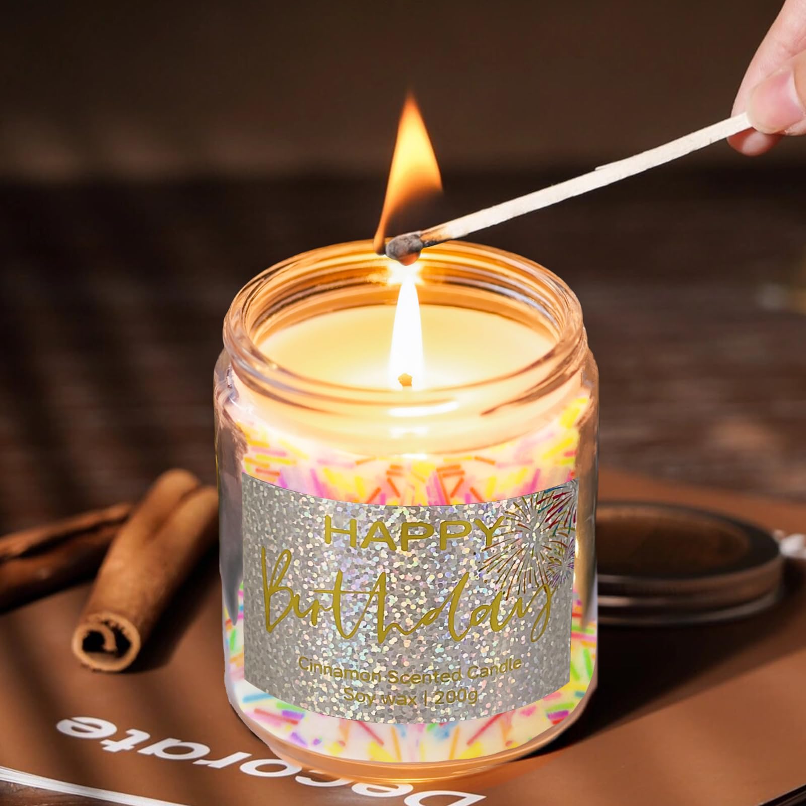 Candela Profumata All'Arancia In Vaso Vetro - 200g, 50 Ore | Cera Di Soia Naturale