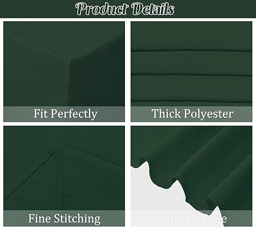 Miniatura 10 de Paquete de 2 manteles ajustables de 72 x 30 pulgadas, manteles rectangulares negros de alta calidad para mesas de 6 pies, mantel de tela de