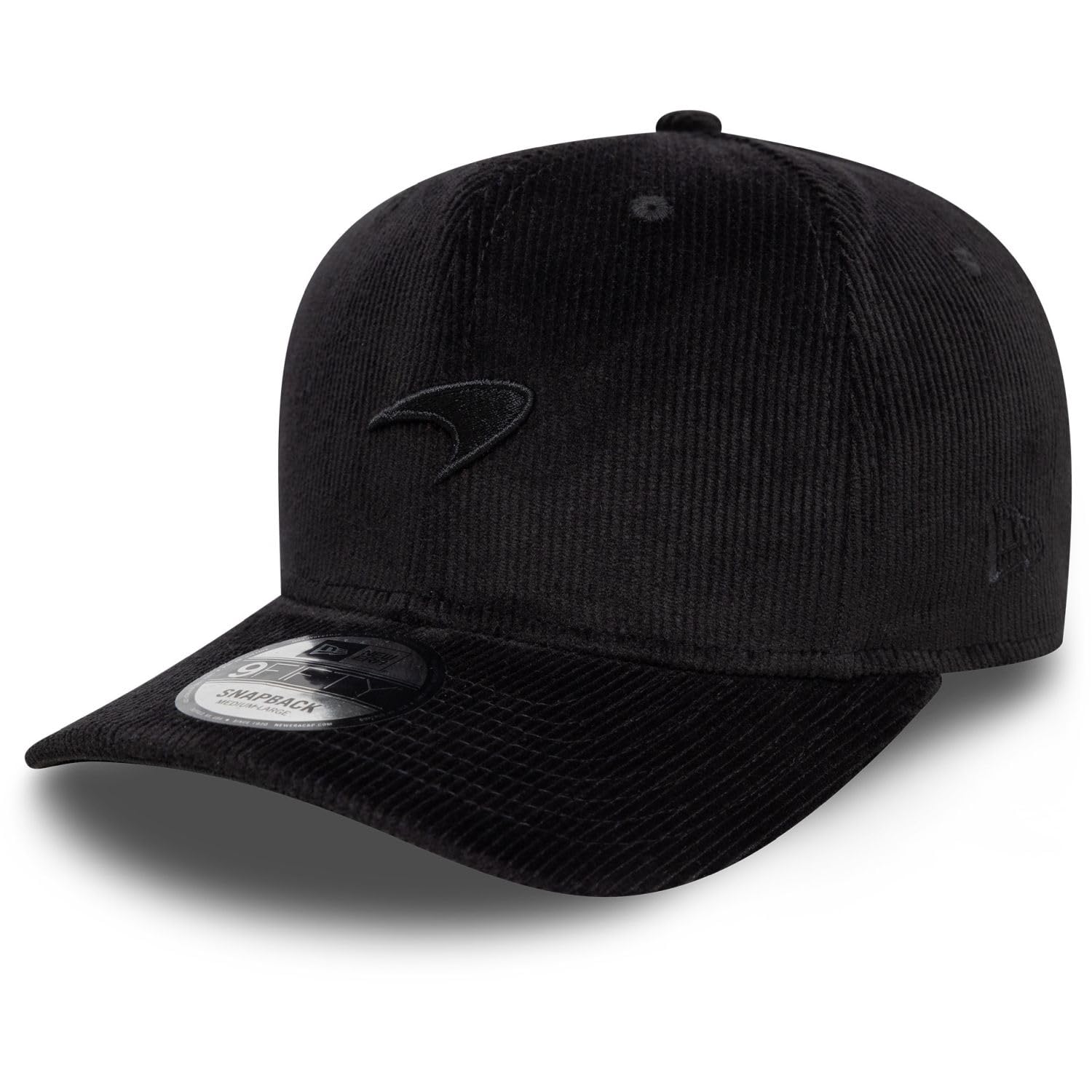New Era Men's Black 9Fifty Curved Snapback Cap - Cord Mclaren Racing - M/L
