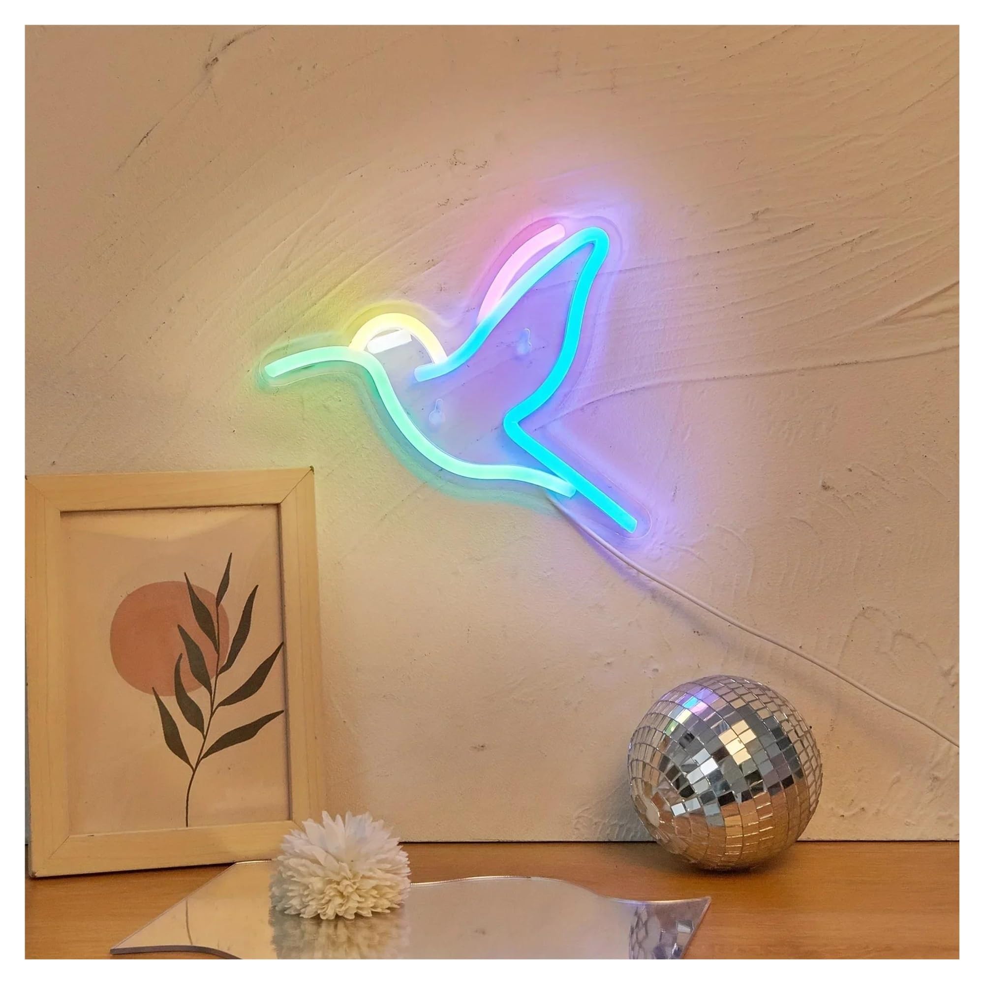 Amazon.co.jp: ネオンサイン LED カラフルな鳥の ネオンサイン、ライト 
