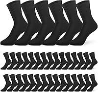 IMengjbang 30 Pairs Women's Cotton Crew Ankle Socks - Soft Breathable Calf Socks for Running Sports Travel Size 5-10 Black