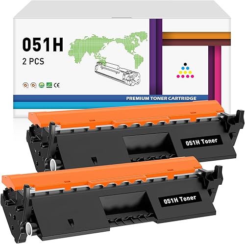 para Canon Cartucho de tóner 051H 051 Negro, alta capacidad (2169C001), paquete de 2, para impresoras láser Canon imageCLASS MF264dw, MF267dw,
