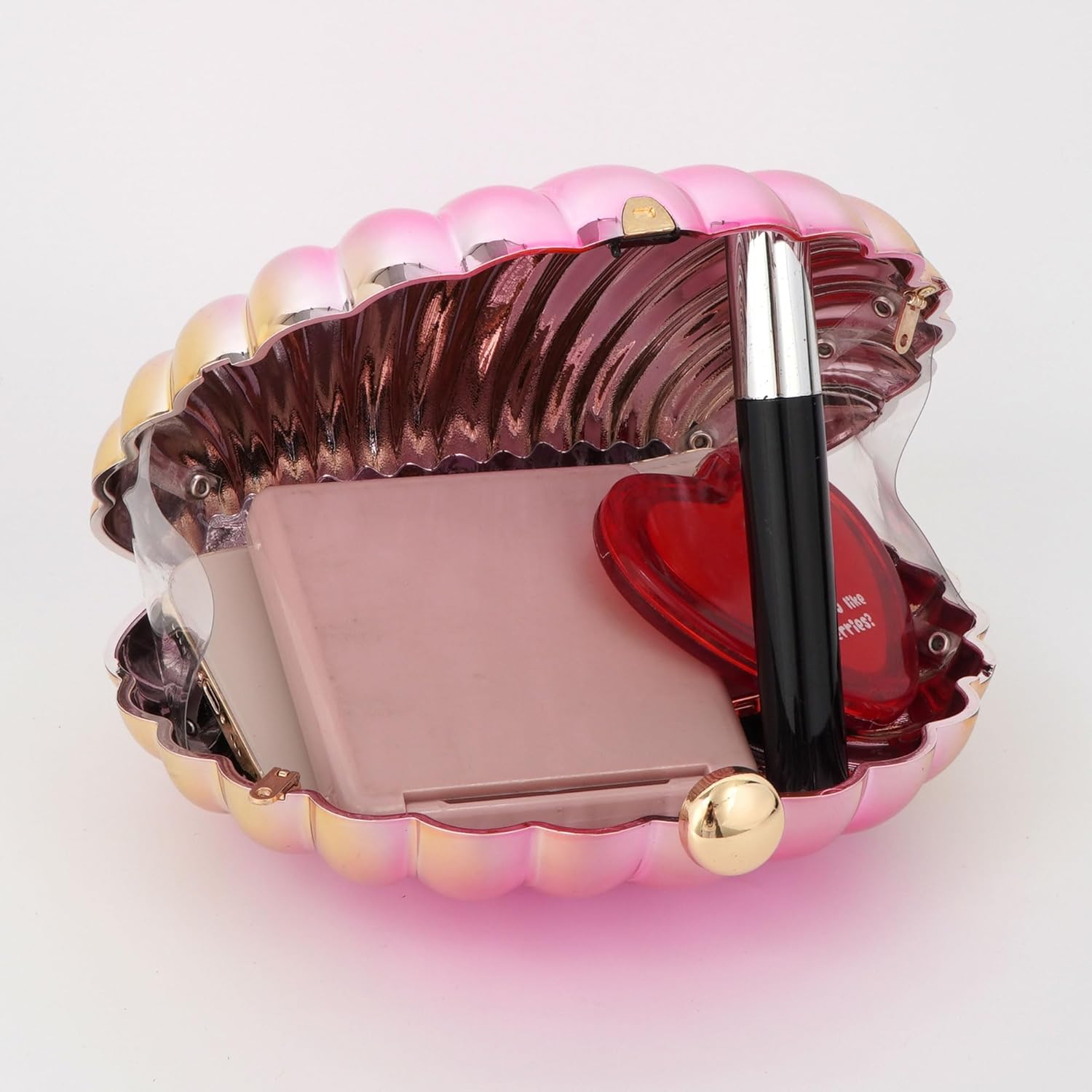 Women Evening Bag Acrylic Clutch Purse Shell Shape Shoulder Cross-body Chain Box Bag
