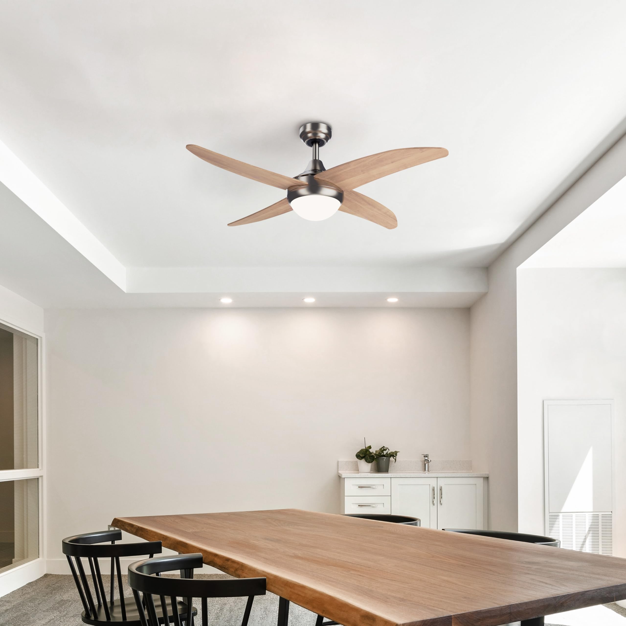 Sulion Ventilateur de plafond avec lumière et télécommande Achilia, moteur DC