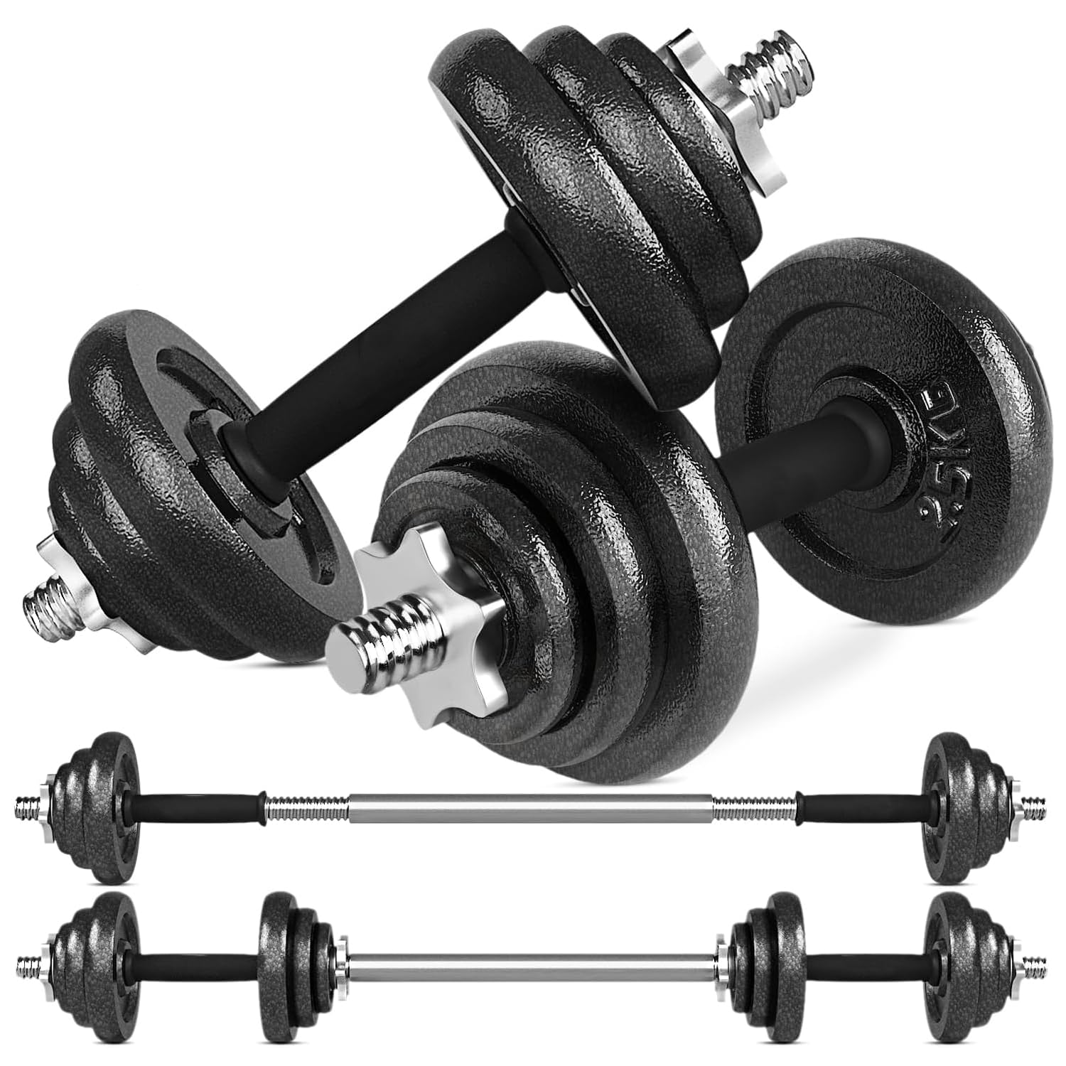 Lions 20kg Adjustable Dumbbells Set - Cast Iron Dumbbells Weight Barbell Set For Men Women, Home Gym Workout Fitness Weight Lifting Dumbell Pair Hand Weights