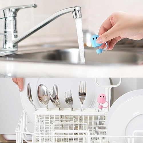 Miniatura 6 de Juego de 4 fundas de popote de silicona de Halloween para copa Stanley, bonito adorno de popote para vaso Stanley de 30 y 40 onzas, reutilizable a