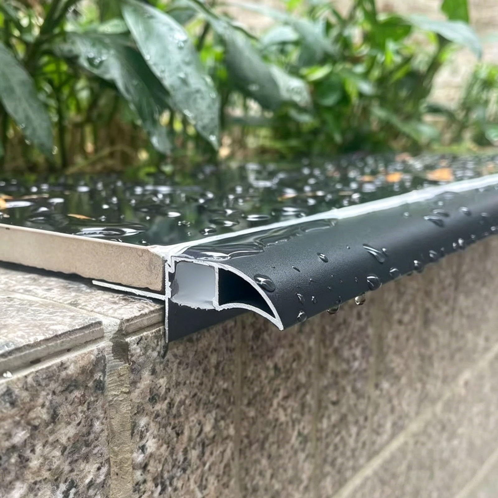 NMKSYX Eagle Beak Rain Drip Guard, Black Outdoor Extra Long Cuttable Drip Edge, Thickened and Widened Eaves Drip Line Roof Deflector for Window Sill(3.0m/9.8ft)