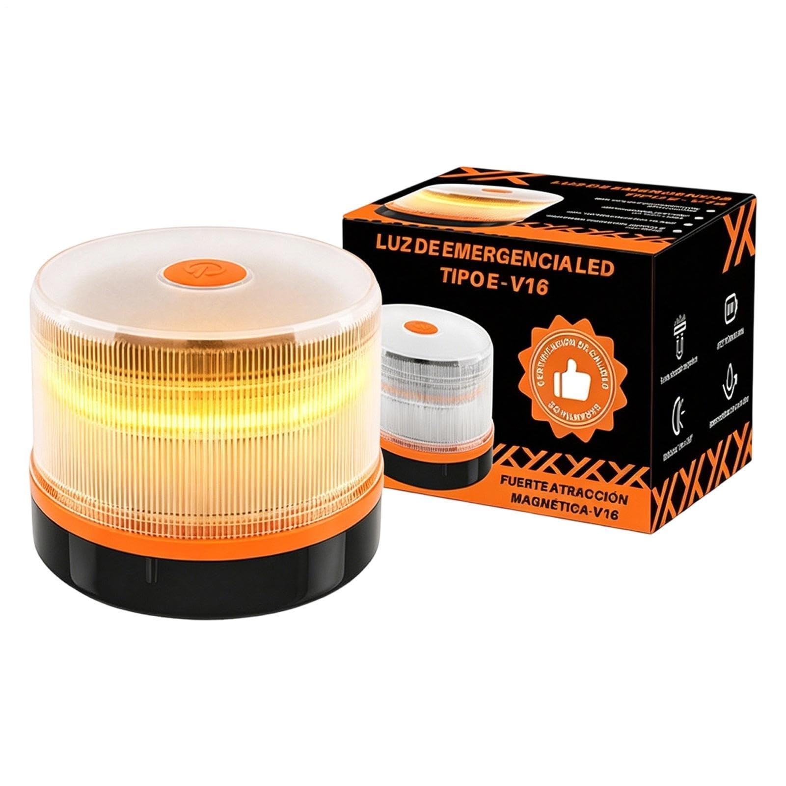 Luces de baliza para camiones con base magnética y lámpara de seguridad ámbar exterior 8